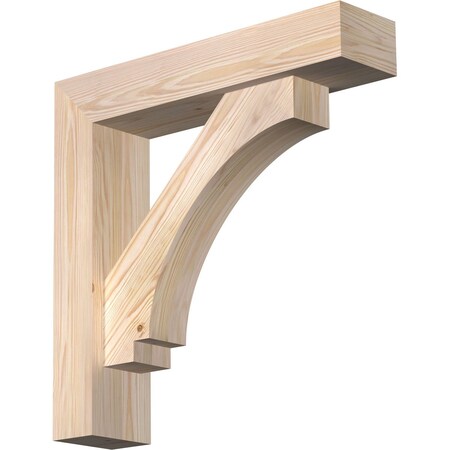 Ekena Millwork Imperial Block Smooth Bracket w/ Offset Brace, Douglas Fir, 5 1/2"W x 24"D x 24"H BKT0604X24X24IMP05SDF